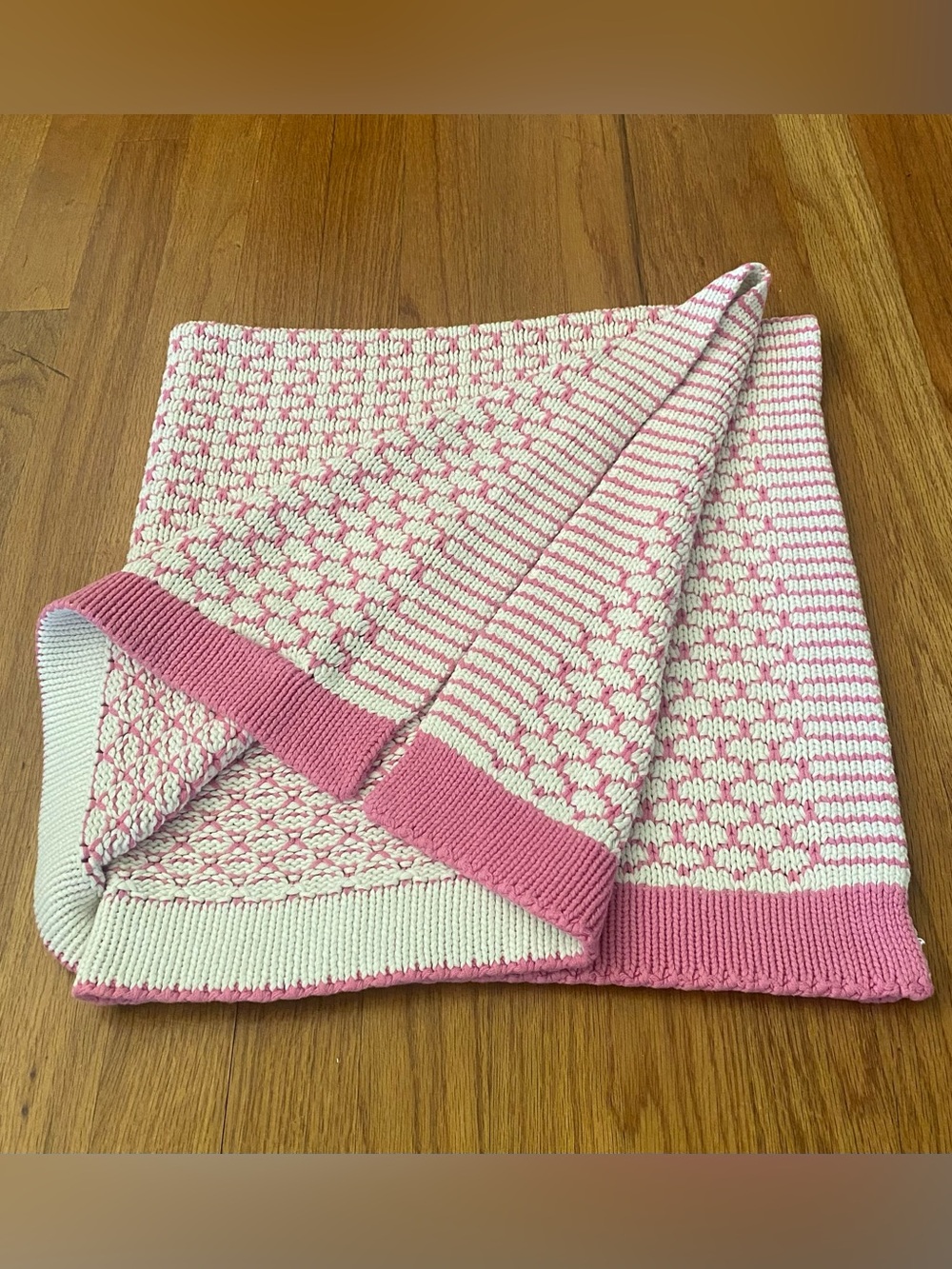 Pottery Barn Kids Knit Honeycomb Baby Blanket